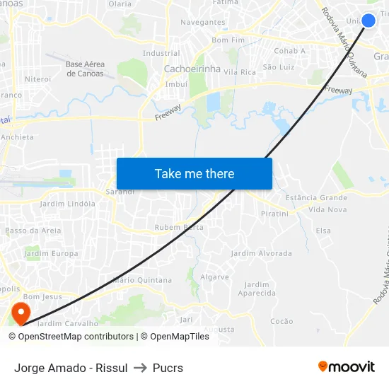 Jorge Amado - Rissul to Pucrs map