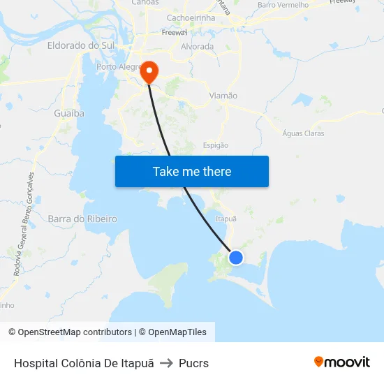 Hospital Colônia De Itapuã to Pucrs map
