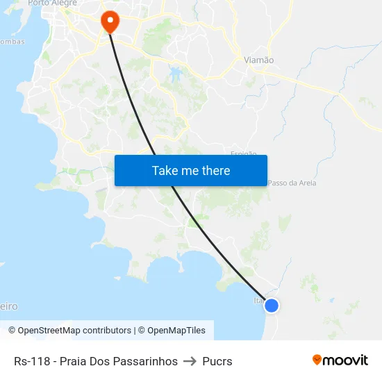 Rs-118 - Praia Dos Passarinhos to Pucrs map