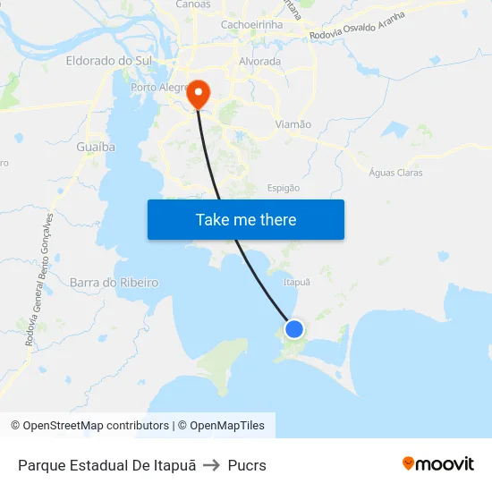 Parque Estadual De Itapuã to Pucrs map