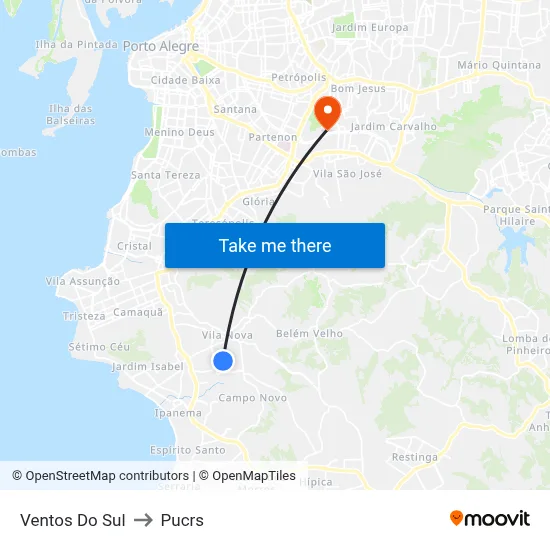 Ventos Do Sul to Pucrs map