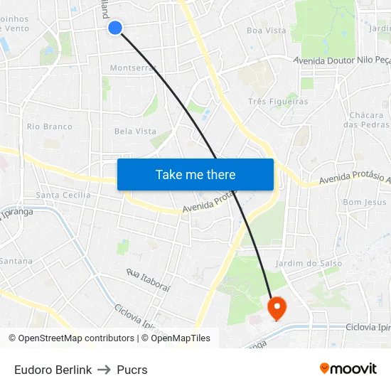 Eudoro Berlink to Pucrs map