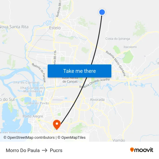 Morro Do Paula to Pucrs map
