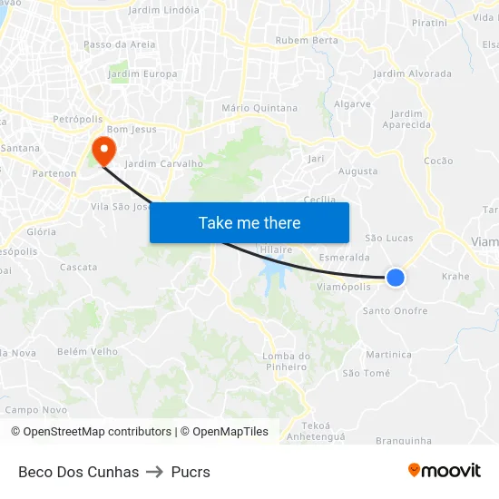 Beco Dos Cunhas to Pucrs map