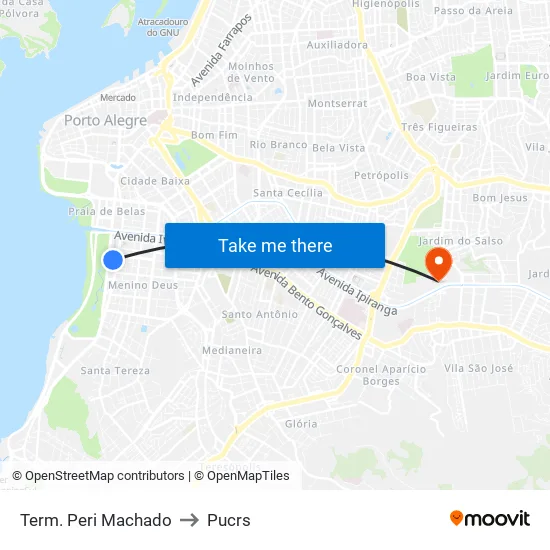 Term. Peri Machado to Pucrs map