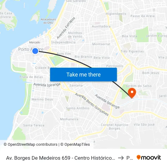Av. Borges De Medeiros 659 - Centro Histórico Porto Alegre - Rs 90020-021 Brasil to Pucrs map