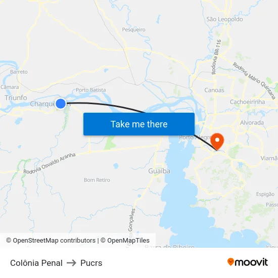 Colônia Penal to Pucrs map