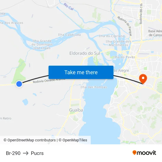Br-290 to Pucrs map