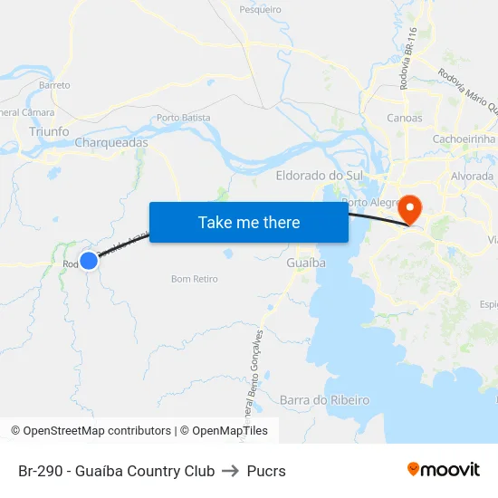 Br-290  - Guaíba Country Club to Pucrs map