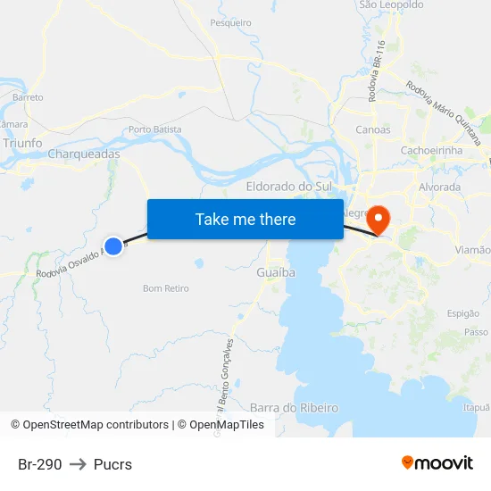 Br-290 to Pucrs map