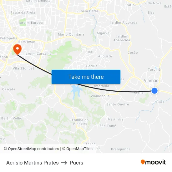 Acrísio Martins Prates to Pucrs map