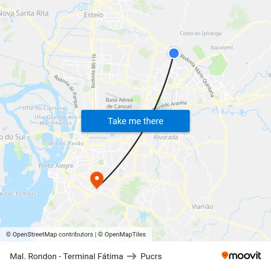 Mal. Rondon - Terminal Fátima to Pucrs map