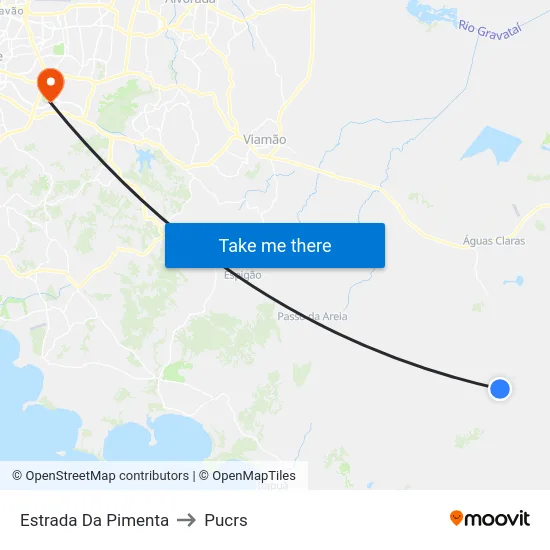 Estrada Da Pimenta to Pucrs map