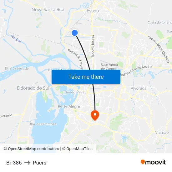 Br-386 to Pucrs map
