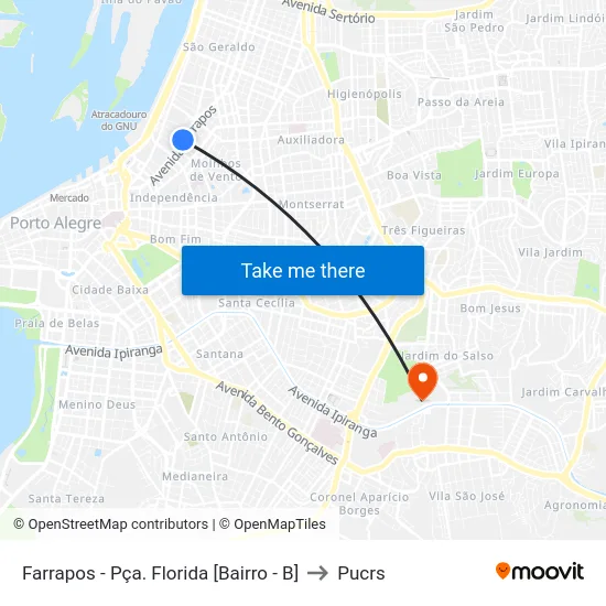 Farrapos - Pça. Florida [Bairro - B] to Pucrs map