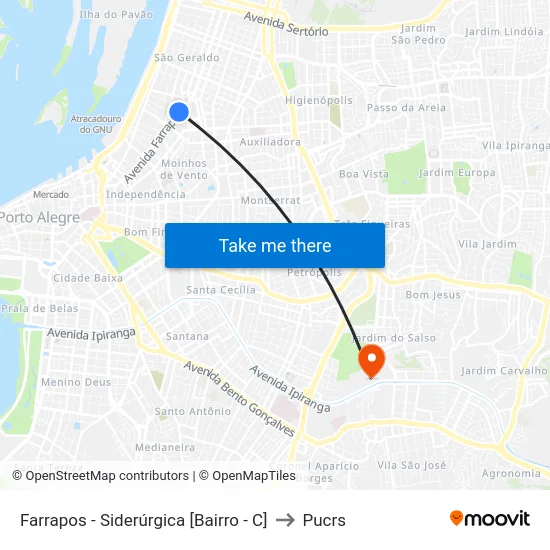 Farrapos - Siderúrgica [Bairro - C] to Pucrs map