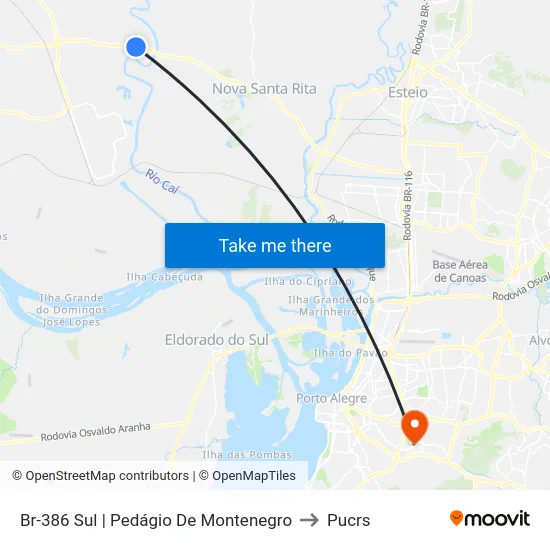 Br-386 Sul | Pedágio De Montenegro to Pucrs map