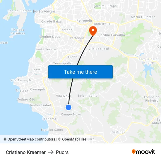 Cristiano Kraemer to Pucrs map