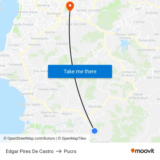 Edgar Pires De Castro to Pucrs map