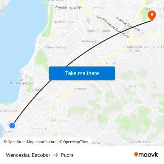 Wenceslau Escobar to Pucrs map