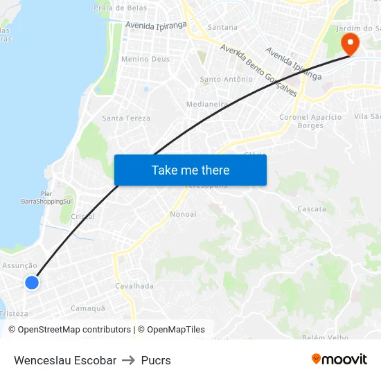 Wenceslau Escobar to Pucrs map