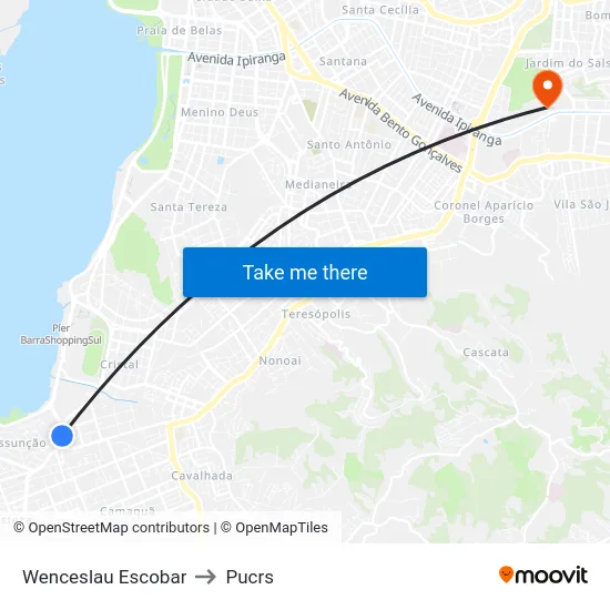 Wenceslau Escobar to Pucrs map