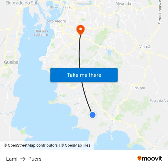 Lami to Pucrs map