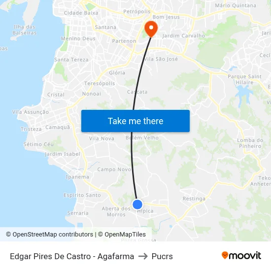 Edgar Pires De Castro - Agafarma to Pucrs map
