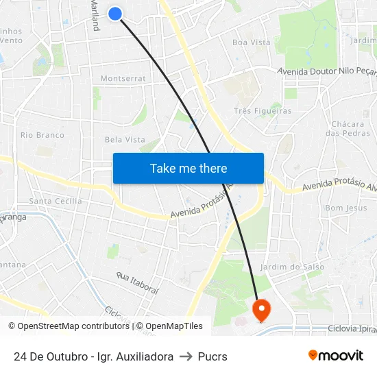 24 De Outubro - Igr. Auxiliadora to Pucrs map