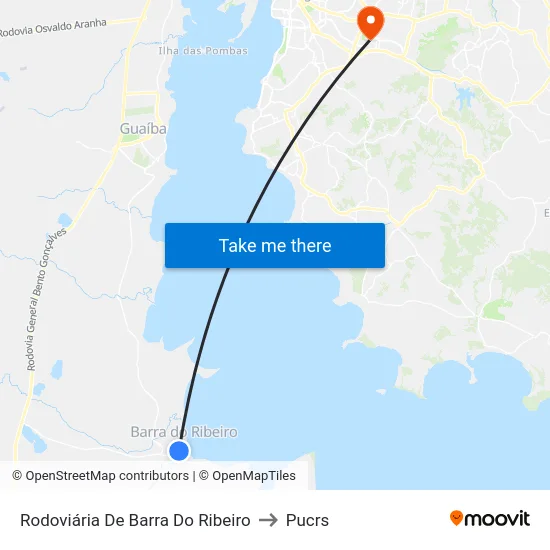 Rodoviária De Barra Do Ribeiro to Pucrs map
