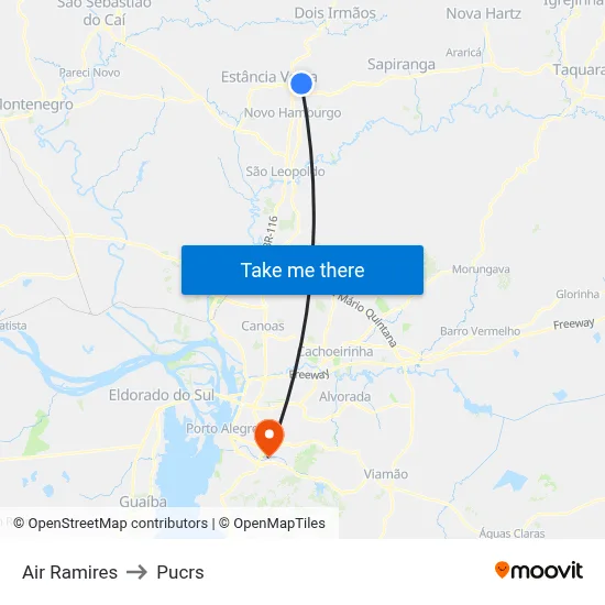 Air Ramires to Pucrs map
