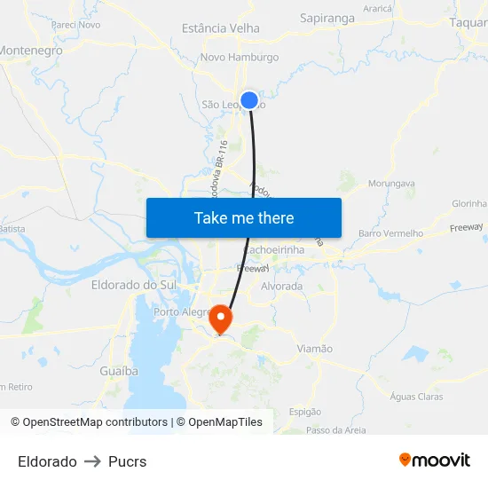 Eldorado to Pucrs map