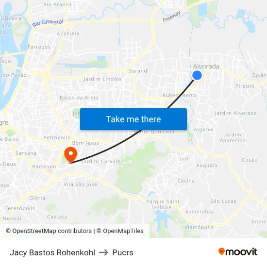 Jacy Bastos Rohenkohl to Pucrs map