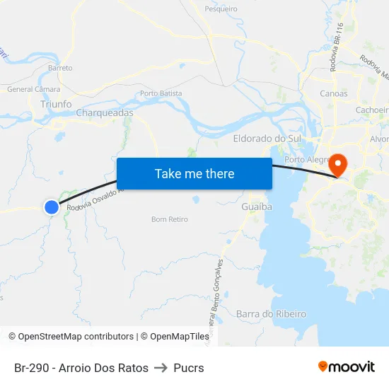 Br-290 - Arroio Dos Ratos to Pucrs map