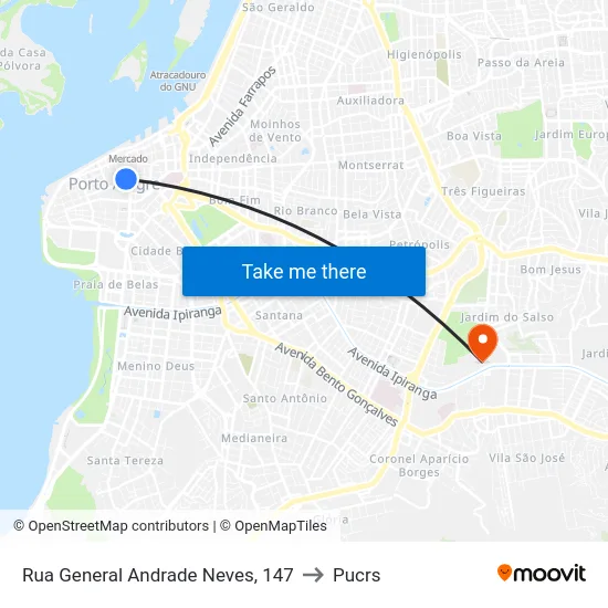 Rua General Andrade Neves, 147 to Pucrs map