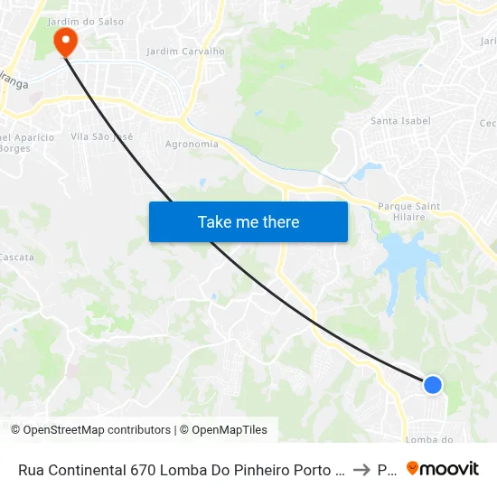 Rua Continental 670 Lomba Do Pinheiro Porto Alegre - Rio Grande Do Sul 91570 Brasil to Pucrs map