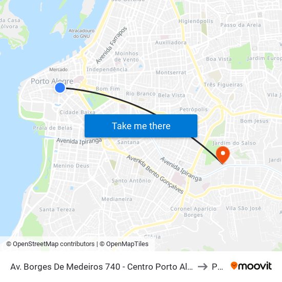 Av. Borges De Medeiros 740 - Centro Porto Alegre - Rs 90020-020 Brasil to Pucrs map