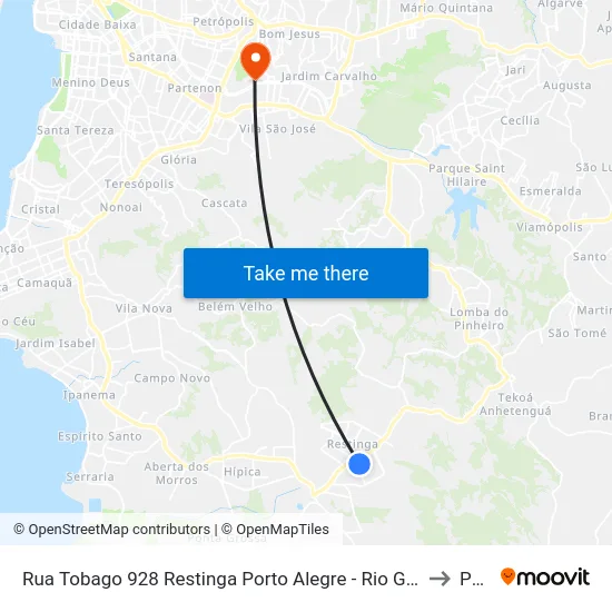 Rua Tobago 928 Restinga Porto Alegre - Rio Grande Do Sul 91790 Brasil to Pucrs map