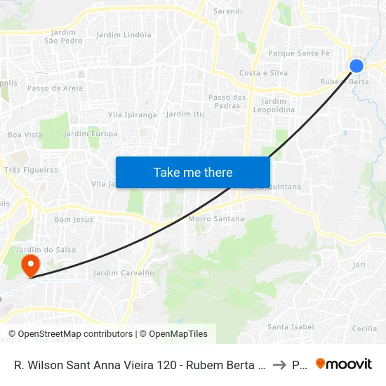R. Wilson Sant Anna Vieira 120 - Rubem Berta Porto Alegre - Rs 91180-140 Brasil to Pucrs map
