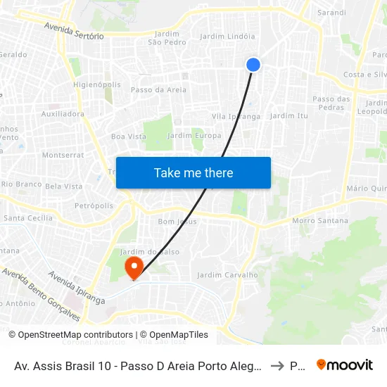 Av. Assis Brasil 10 - Passo D Areia Porto Alegre - Rs 91010-004 Brasil to Pucrs map