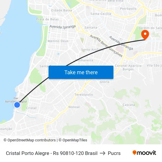 Cristal Porto Alegre - Rs 90810-120 Brasil to Pucrs map