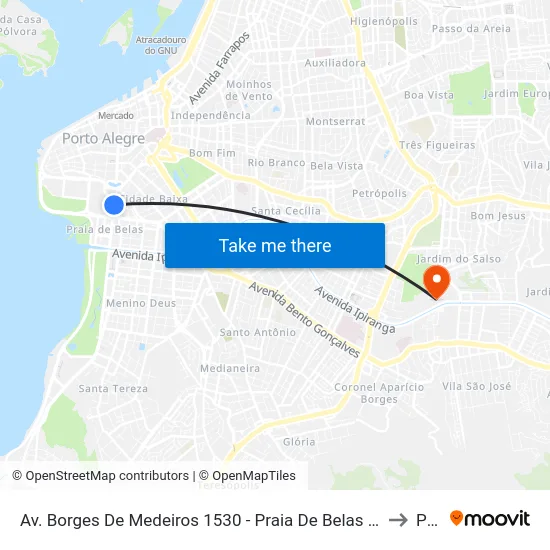 Av. Borges De Medeiros 1530 - Praia De Belas Porto Alegre - Rs 90020-024 Brasil to Pucrs map