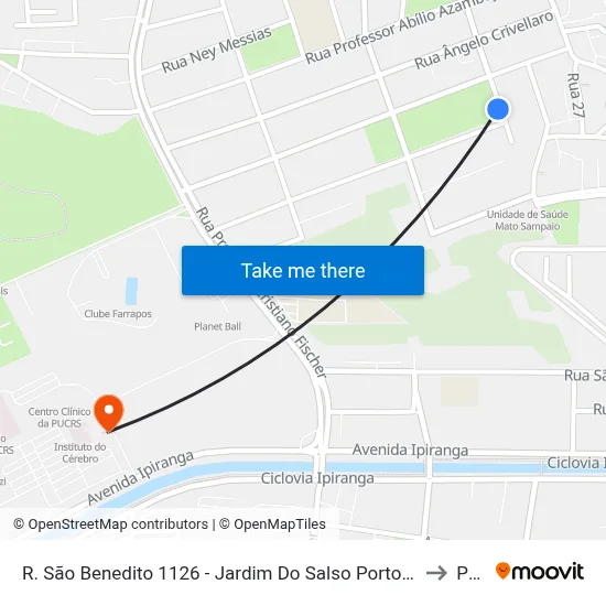 R. São Benedito 1126 - Jardim Do Salso Porto Alegre - Rs 91410-410 Brasil to Pucrs map