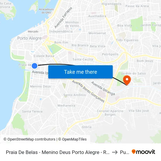 Praia De Belas - Menino Deus Porto Alegre - Rs 90110-170 Brasil to Pucrs map