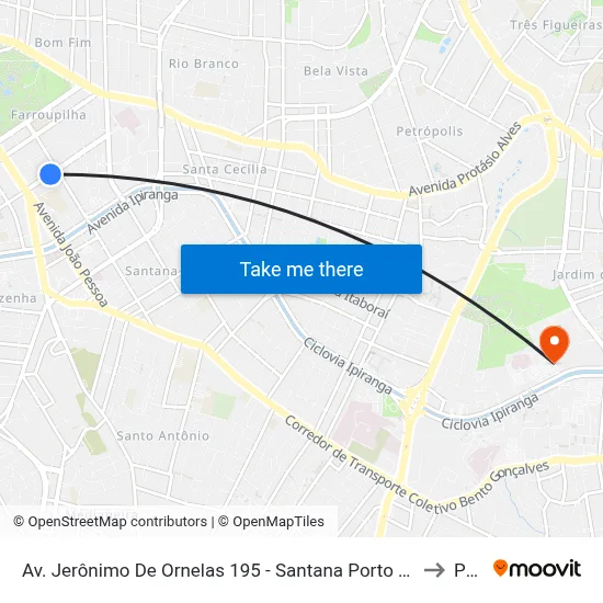 Av. Jerônimo De Ornelas 195 - Santana Porto Alegre - Rs 90040-341 Brasil to Pucrs map