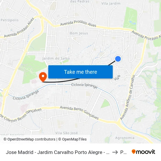 Jose Madrid - Jardim Carvalho Porto Alegre - Rs 90460-080 Brasil to Pucrs map