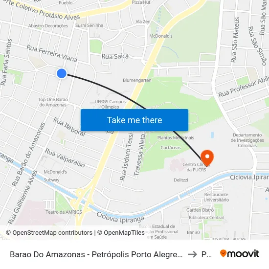 Barao Do Amazonas - Petrópolis Porto Alegre - Rs 04870-470 Brasil to Pucrs map