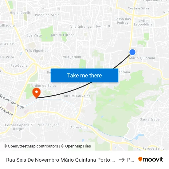 Rua Seis De Novembro Mário Quintana Porto Alegre - Rs 91270-320 Brasil to Pucrs map