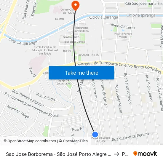 Sao Jose Borborema - São José Porto Alegre - Rs 91520-030 Brasil to Pucrs map