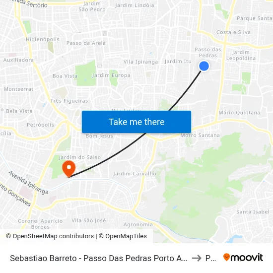 Sebastiao Barreto - Passo Das Pedras Porto Alegre - Rs 91230-510 Brasil to Pucrs map